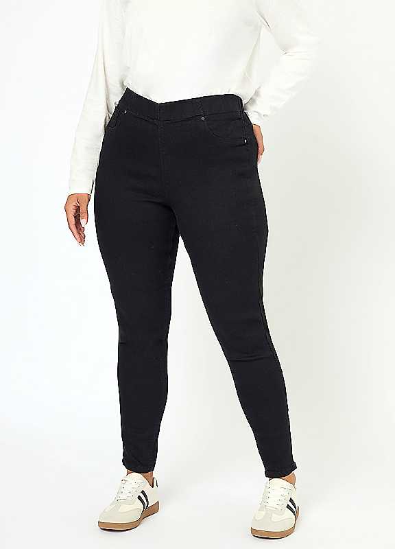 Yours Women's Black Pull On Jenny Jeggings In | : 26R - Image 4