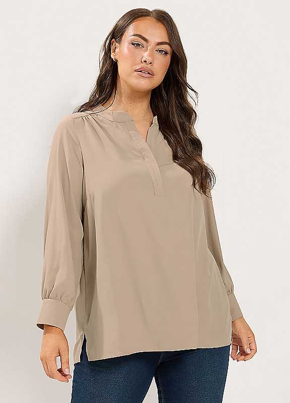 Yours Women's Half Placket Blouse in Natural | Size: 20 - Image 6