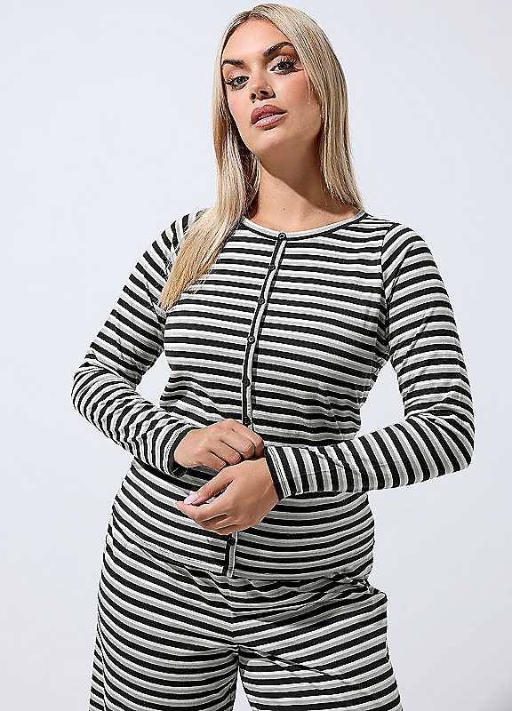 Yours Women's Black Stripe Long Sleeve Top In | : Size 20 - Image 6