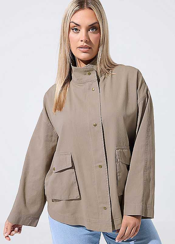 Yours Women's Taupe Utility Jacket In Size 22-24 - Image 6