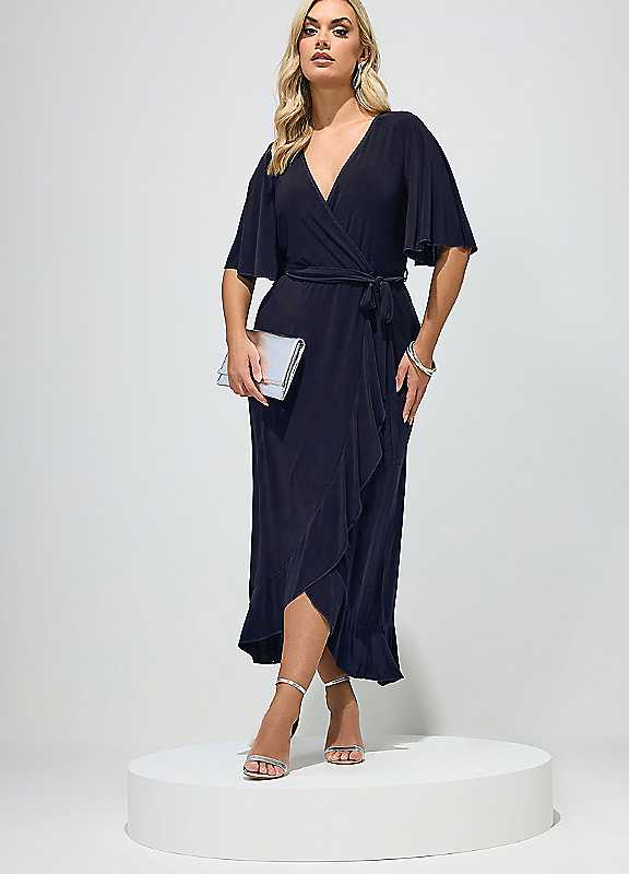 Yours Women's Dark Navy Wrap Maxi Dress In | : Size 12 - Image 2