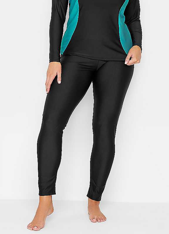 Yours Women's Black Long Swim Leggings In | Size: 24 - Image 3