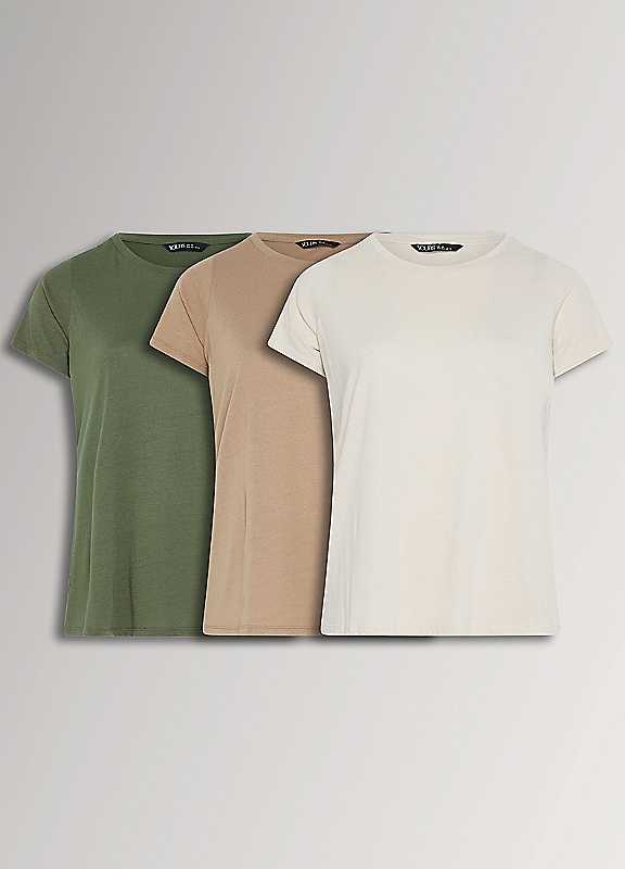Yours Women's Natural 3 Pack T-Shirts In | Size: 26-28 - Image 2