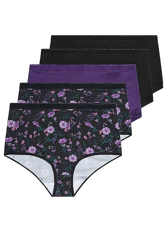 Yours Women's Purple 5 Pack Full Briefs In Size 18-20 - Image 5