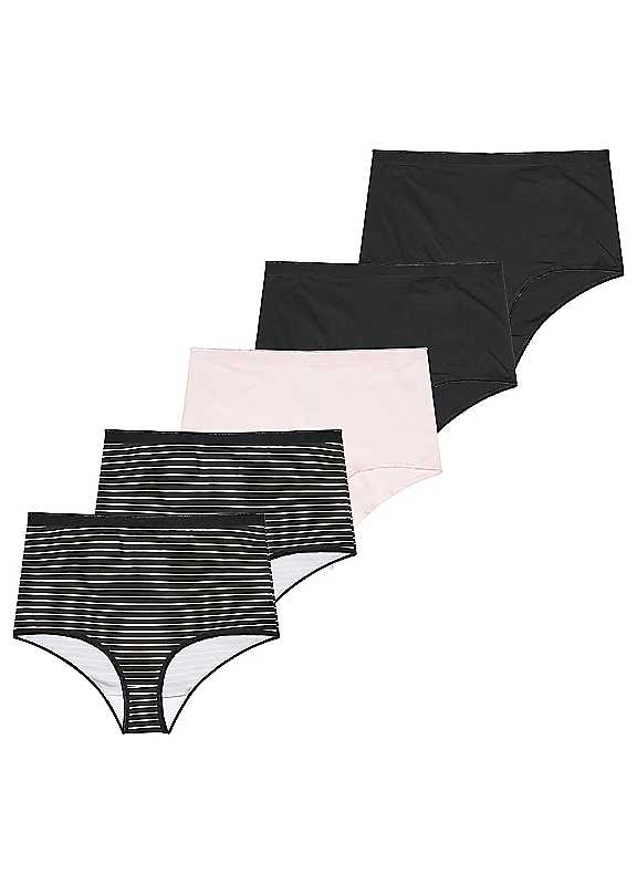 Yours Women's Multicolor 5 Pack Stripe Print Full Briefs | Size: 18/20 - Image 2