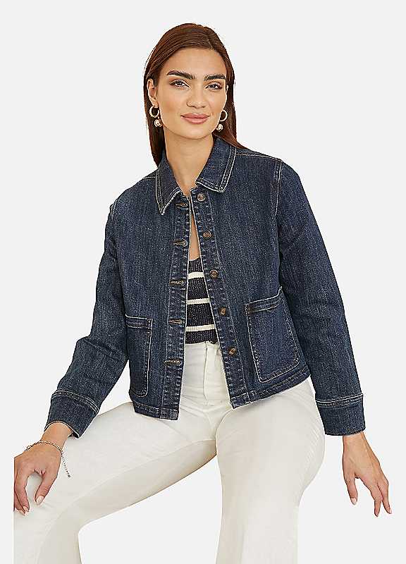 Yumi Women's Blue Denim Jacket With Patch Pockets Size 18 - Image 7