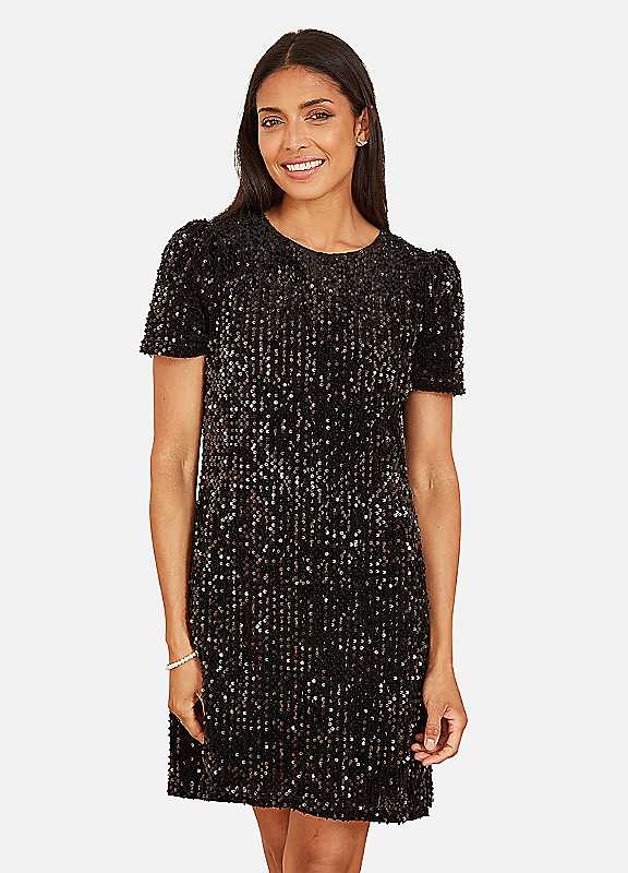 Yumi Women's Black Sequin Tunic Dress | : Size 10 - Image 6
