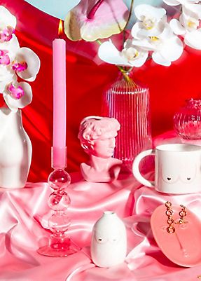 Sass & Belle Bubble Glass Candleholder - Pink